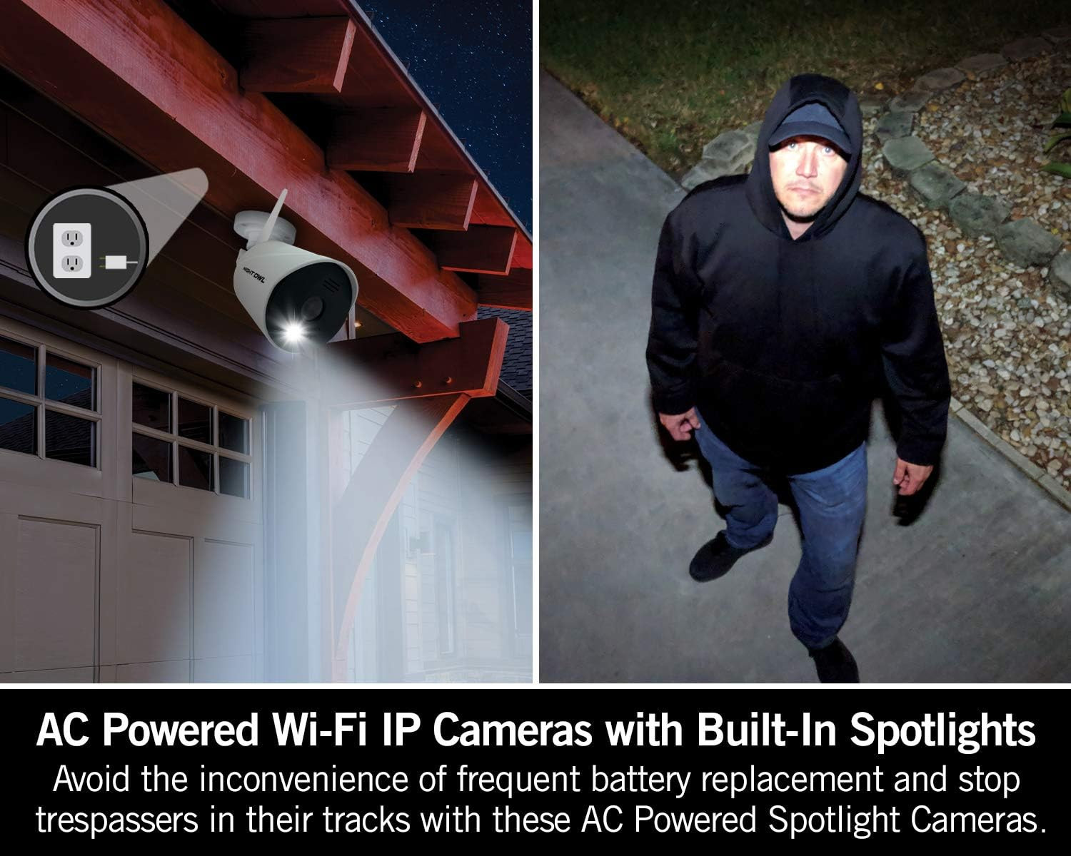AC Powered 1080P HD Wi-Fi IP Indoor/Outdoor Camera with 100 Ft. of Night Vision,