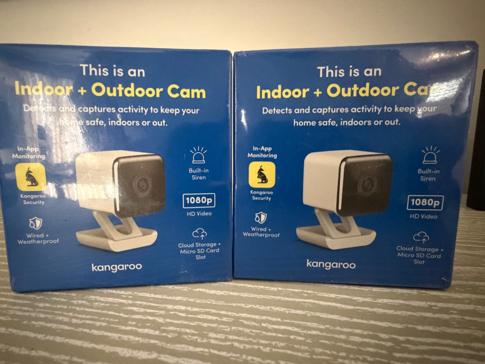 (2 Pack) Kangaroo Indoor + Outdoor Cam Wired Security Camera 1080p HD 1ct Ea M35
