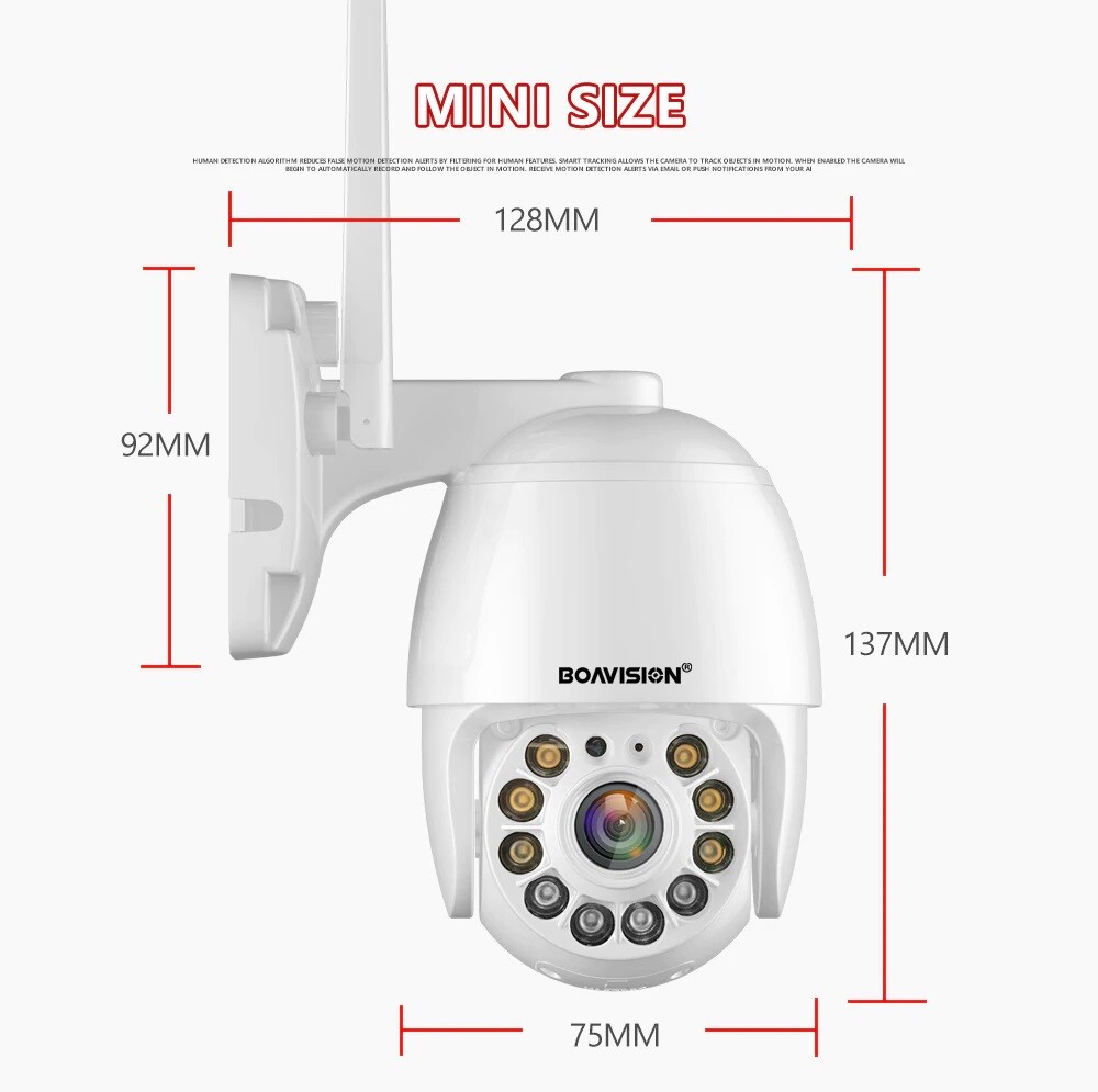 Full Color Night Vision Auto Tracking WiFi 2160P PTZ Dome Camera Outdoor -US Sh