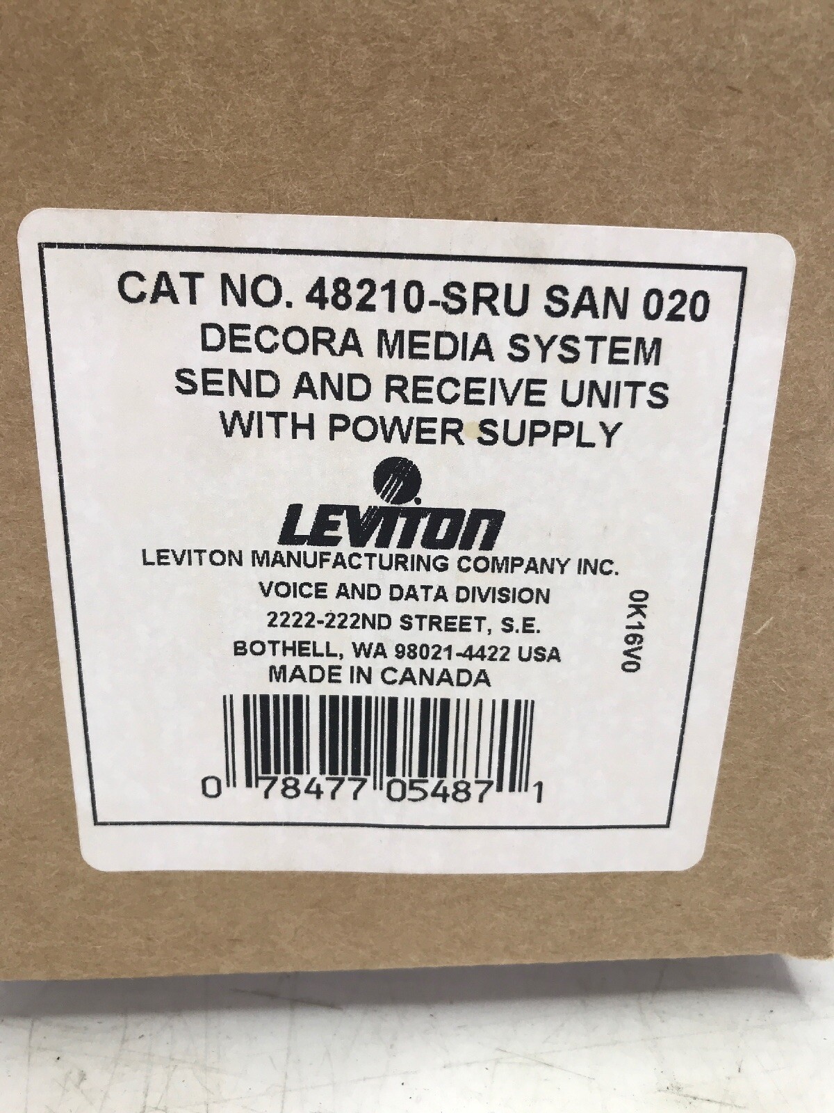 Leviton 48210-SRU Decora Media System Send and Receive Units with Power Supply