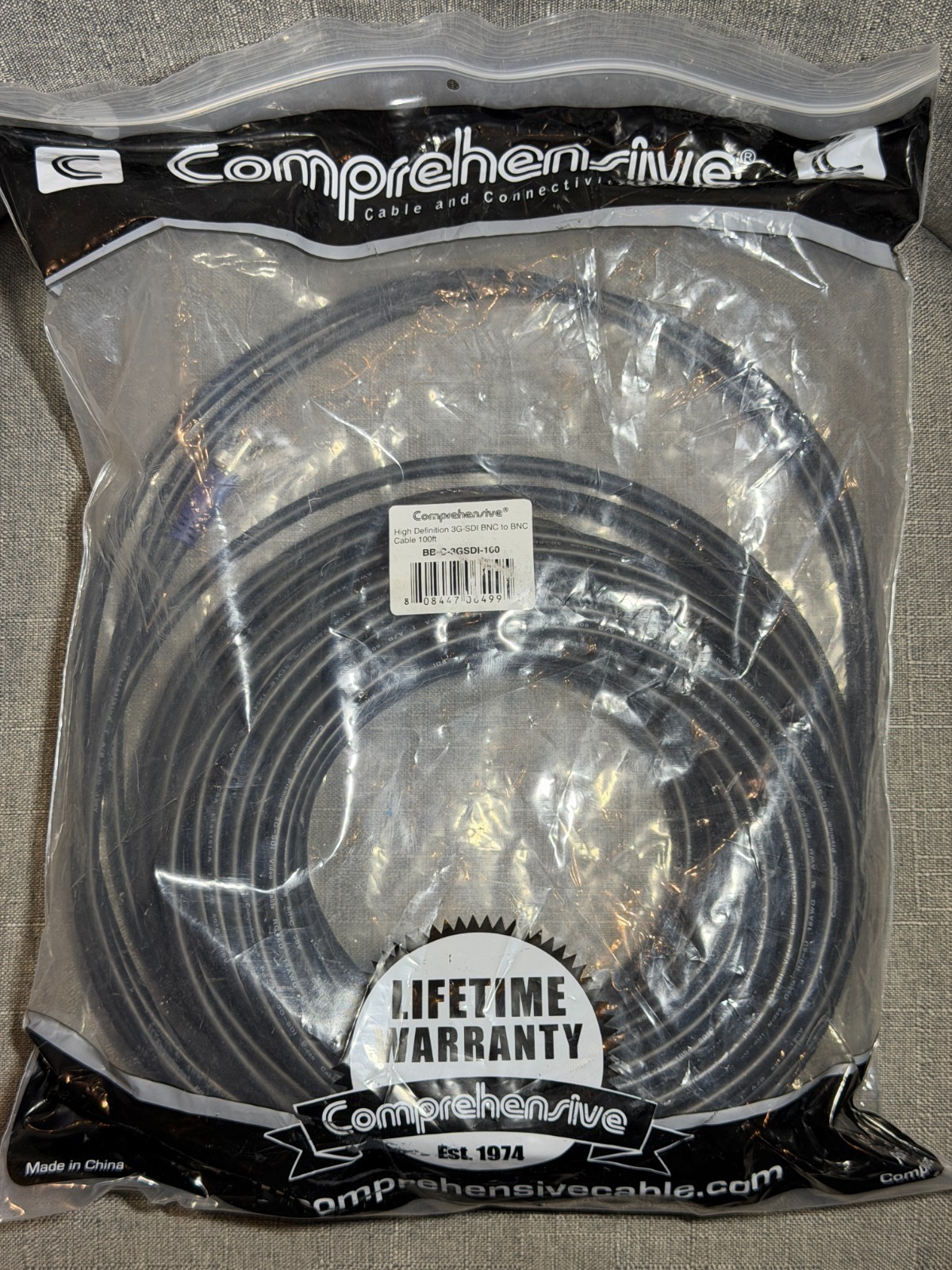 Comprehensive BB-C-3GSDI-100 100ft 3G-SDI BNC Male to BNC Male 75 Ohm NEW