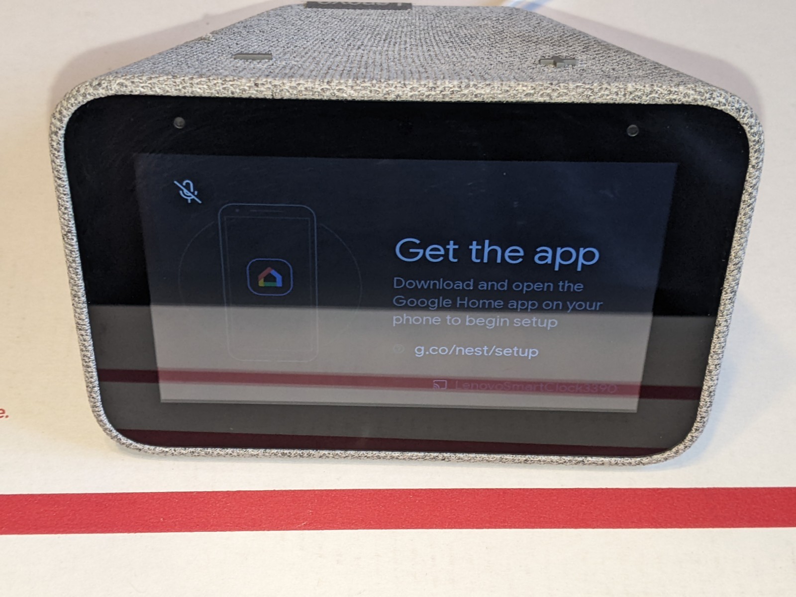 Lenovo Touchscreen Smart Clock w/ Power Cord Grey Google Assistant CD-24501F