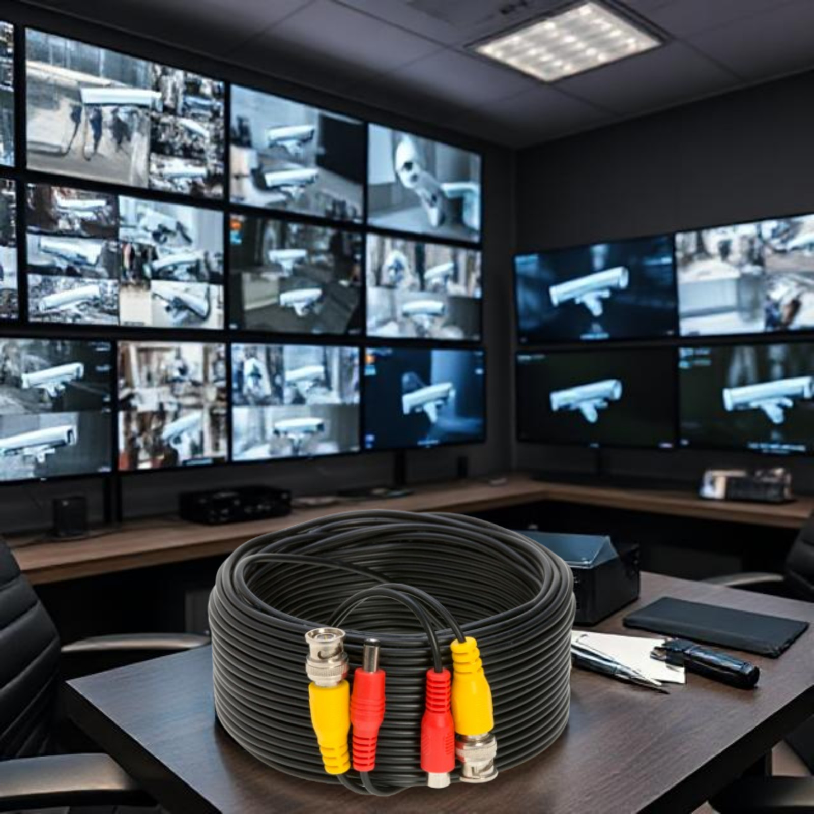 2 x 10FT Video Power Cable BNC DC Security Camera Extension Cord for CCTV