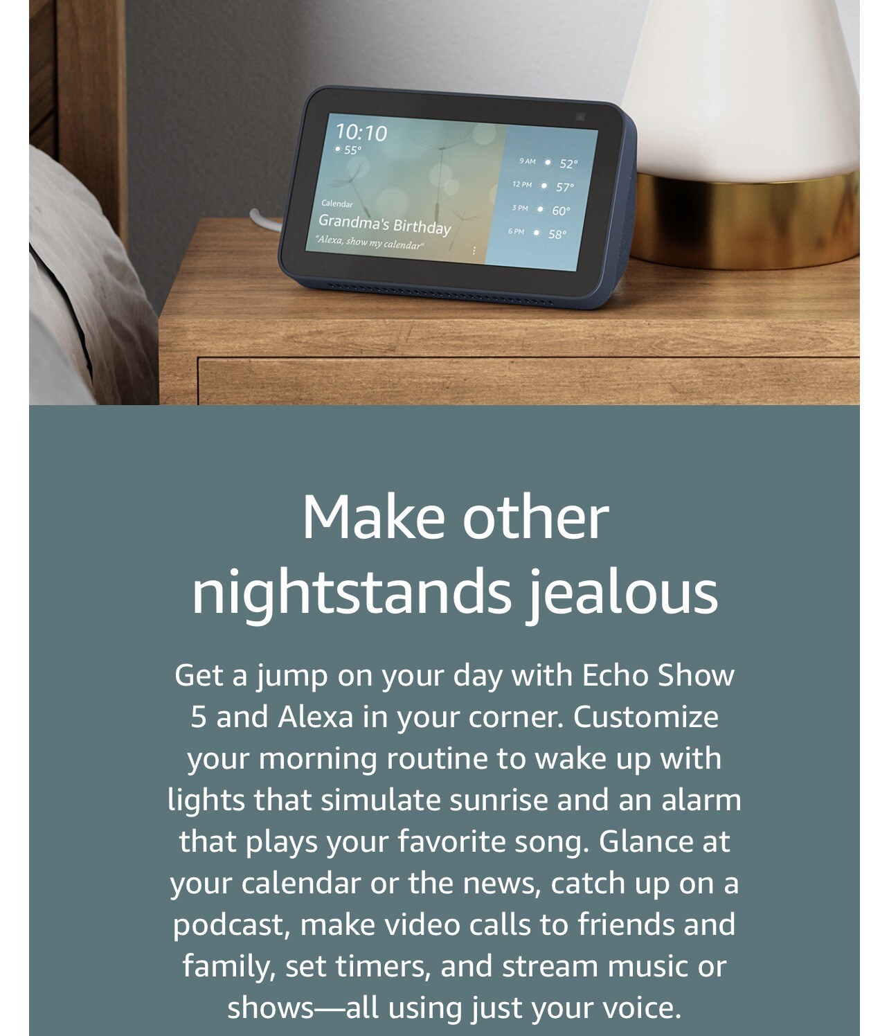 Amazon Echo Show 5, 5.5″ HD Compact smart display with Alexa, Brand new