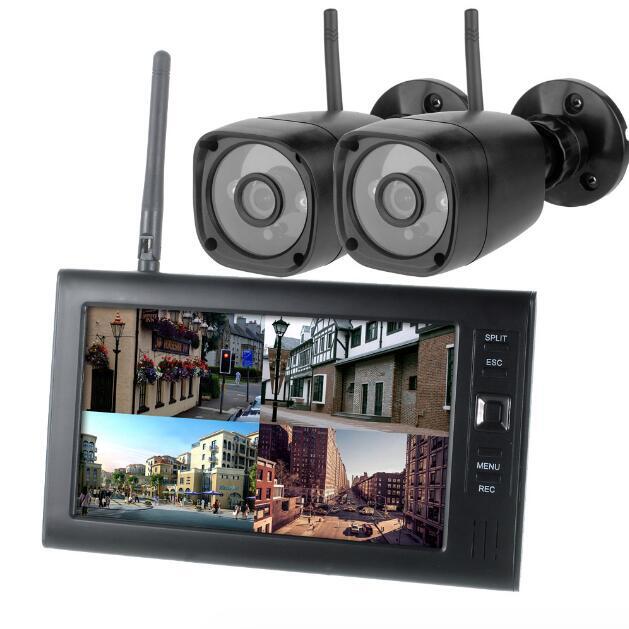 Digital 4 Wireless CCTV Camera with 7” LCD Monitor DVR Record Home Security NEW