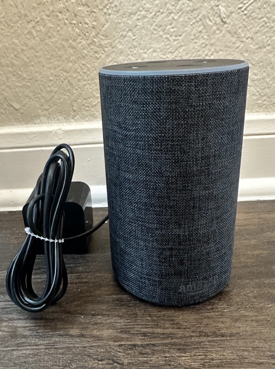 Amazon Echo 2nd Gen Smart Speaker Alexa Dolby Processing Charcoal Fabric w/PWR