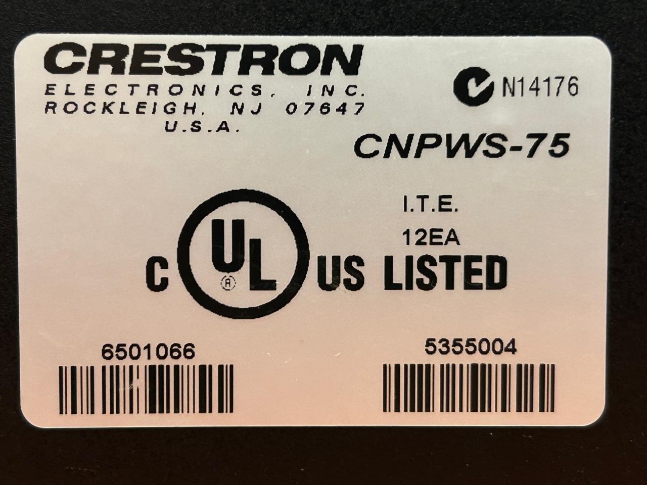 Crestron CNPWS-75 24 Volt Power Supplies x2, Pair w/ CNXRMAK face plate