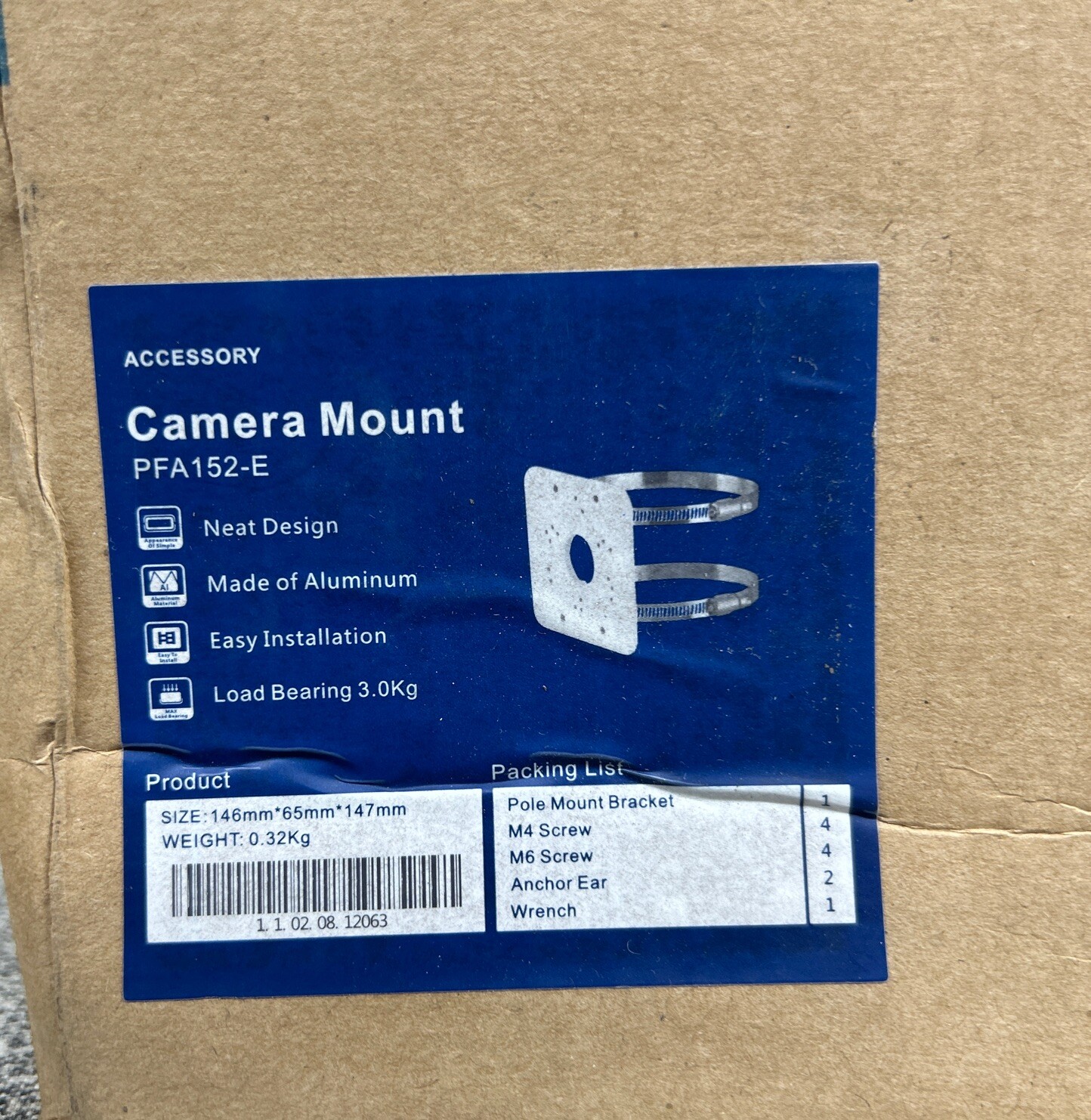 Dahua PFA152-E Universal Pole Mount Bracket Adapter For Wall Mount& Junction Box