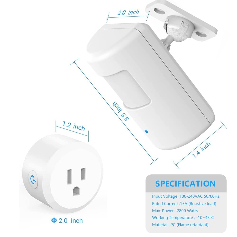 Wireless Motion Activated Light Control – Plug-in, 130 Ft Range, Adjustable Dete