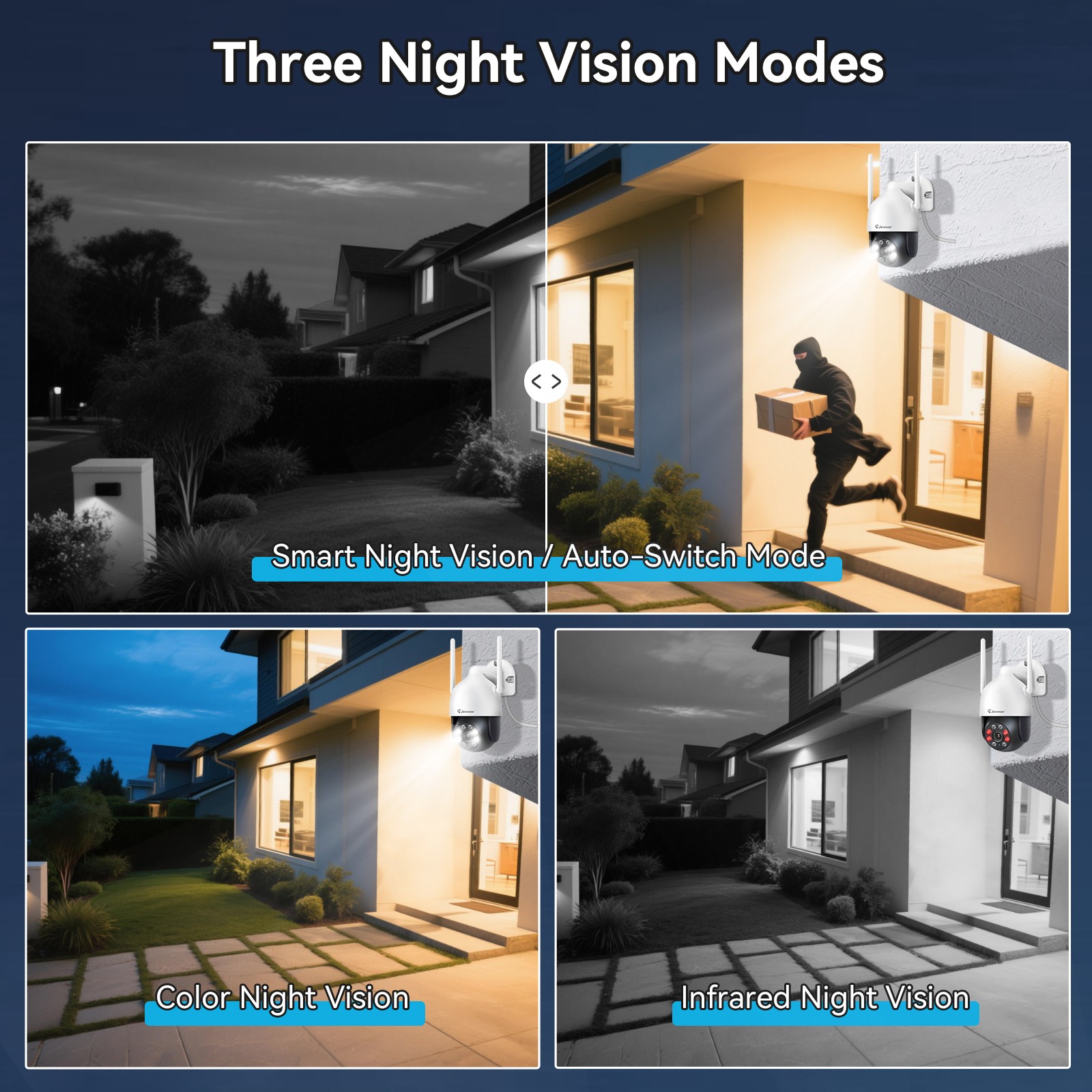 Wireless 5MP 10CH Monitor NVR Two Way Audio AI Security Camera System Outdoor