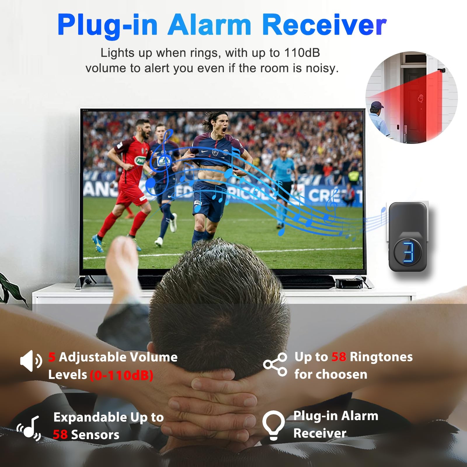 Wireless Driveway Alarm, Outdoor Weatherproof Motion Sensor & Detector with 6…