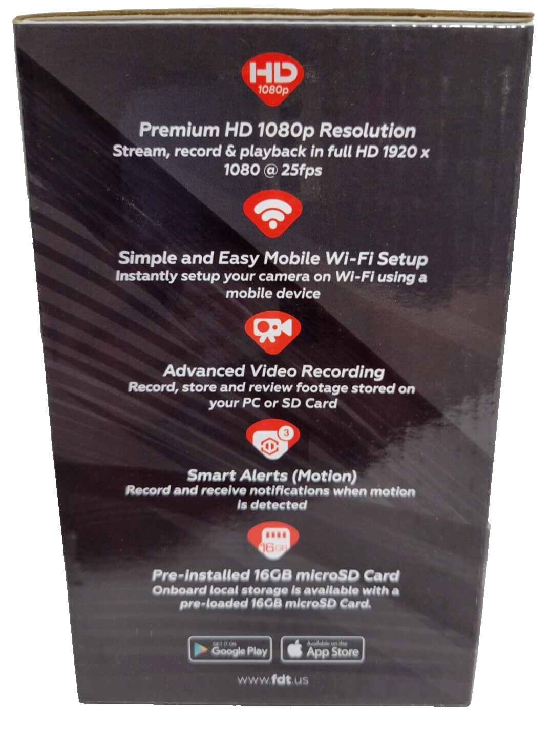 LOT OF 2 – FDT FD8902W-SD16 OUTDOOR 1080P WIFI CAMERA W PRE-INSTALLED SD CARD
