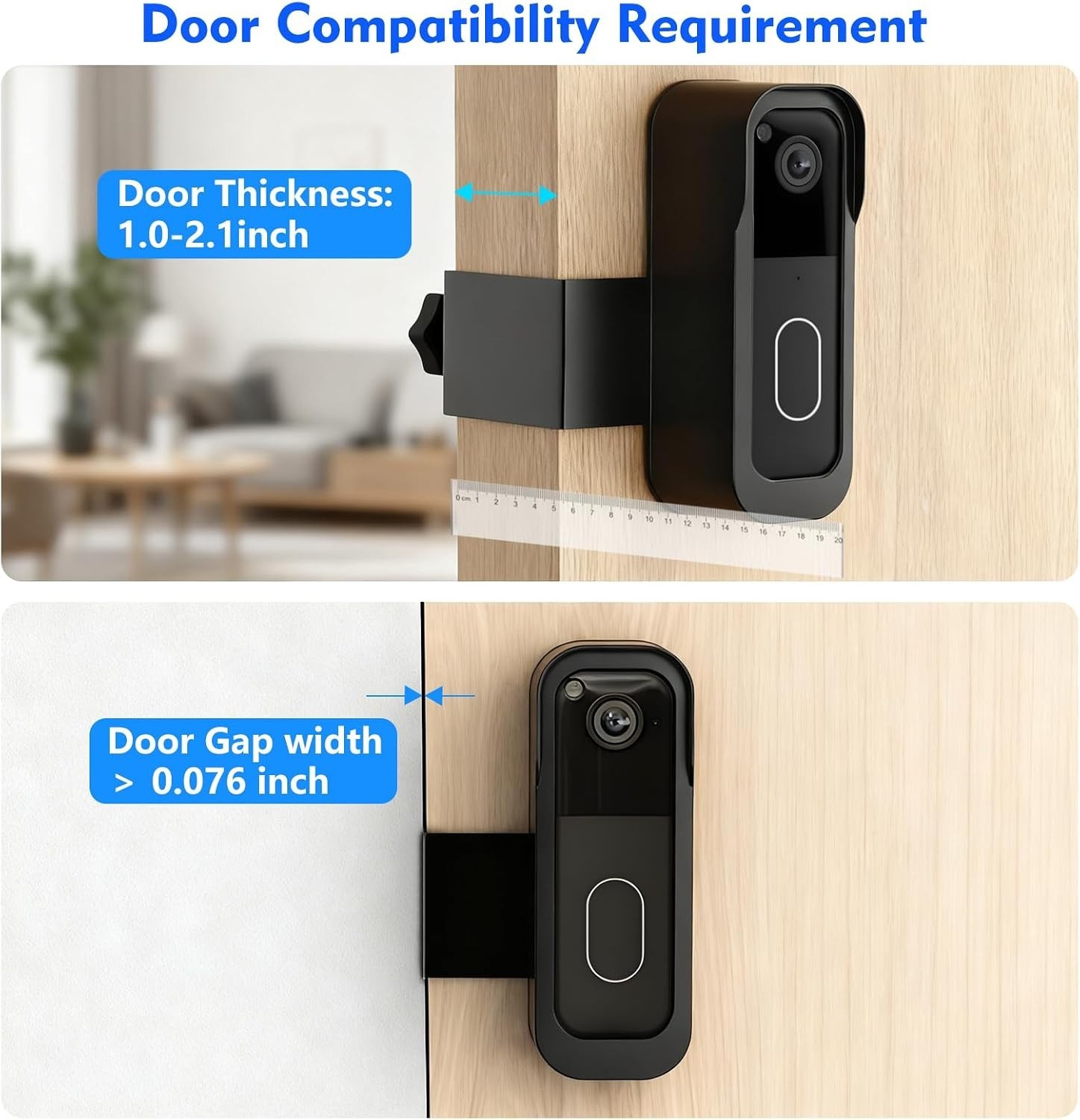 Black Anti-Theft Blink Doorbell Mount – Easy to Install, Weather-Resistant