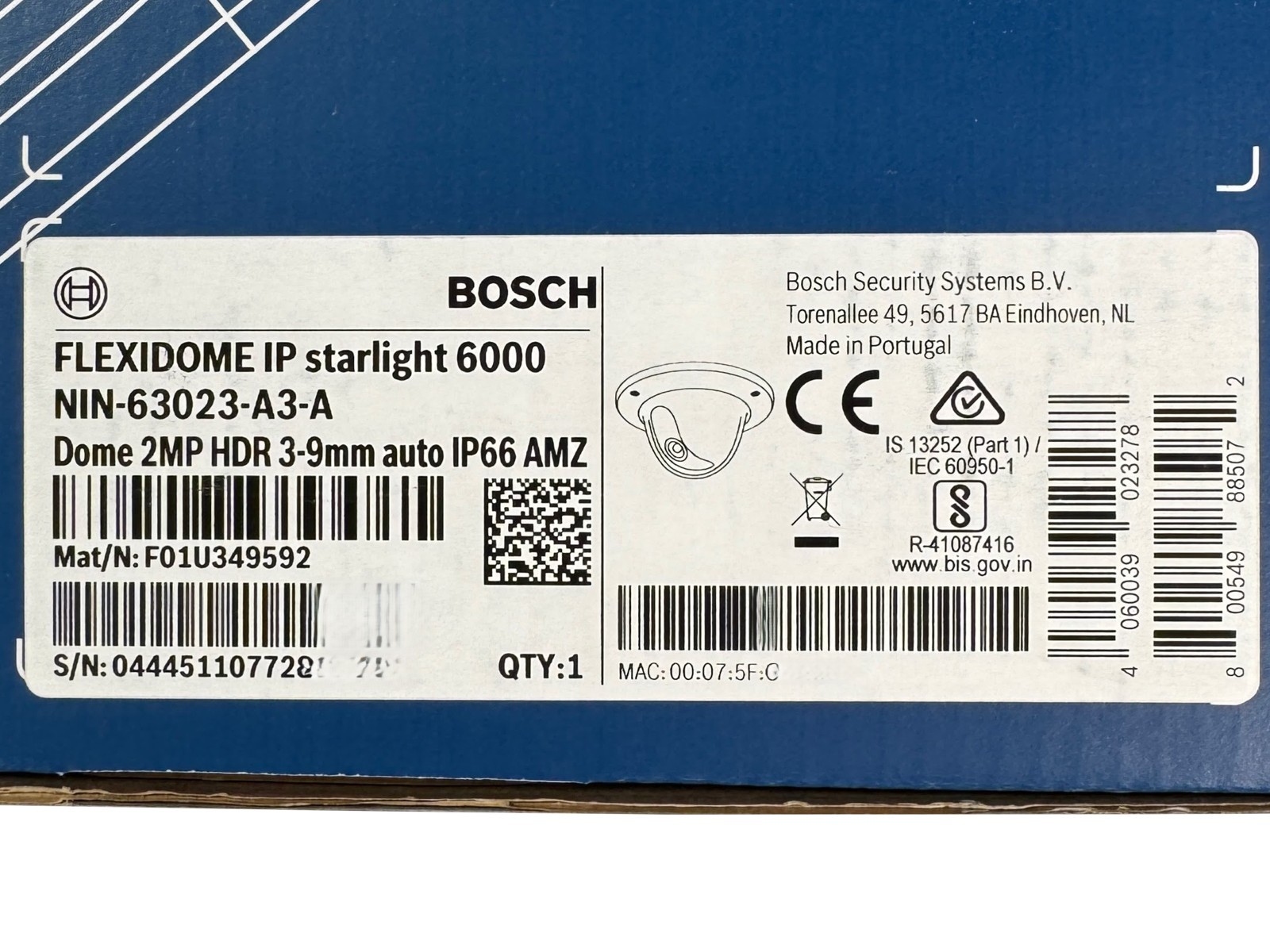 NEW Bosch Flexidome IP Starlight 6000 NIN-63023-A3-A 2MP HDR Security Camera