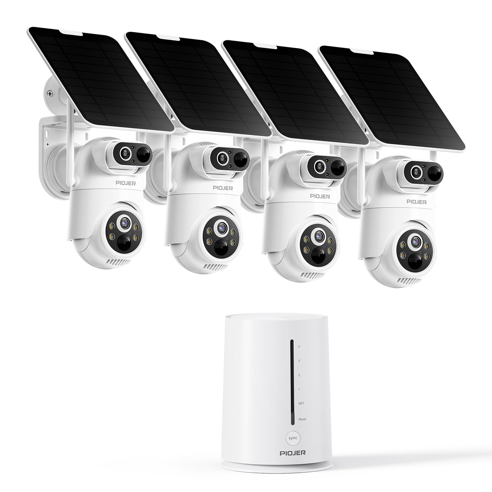 PIOJER Solar Security Camera Wireless Outdoor Dual-Lens 2K(2MP Wide-Angle & 2…