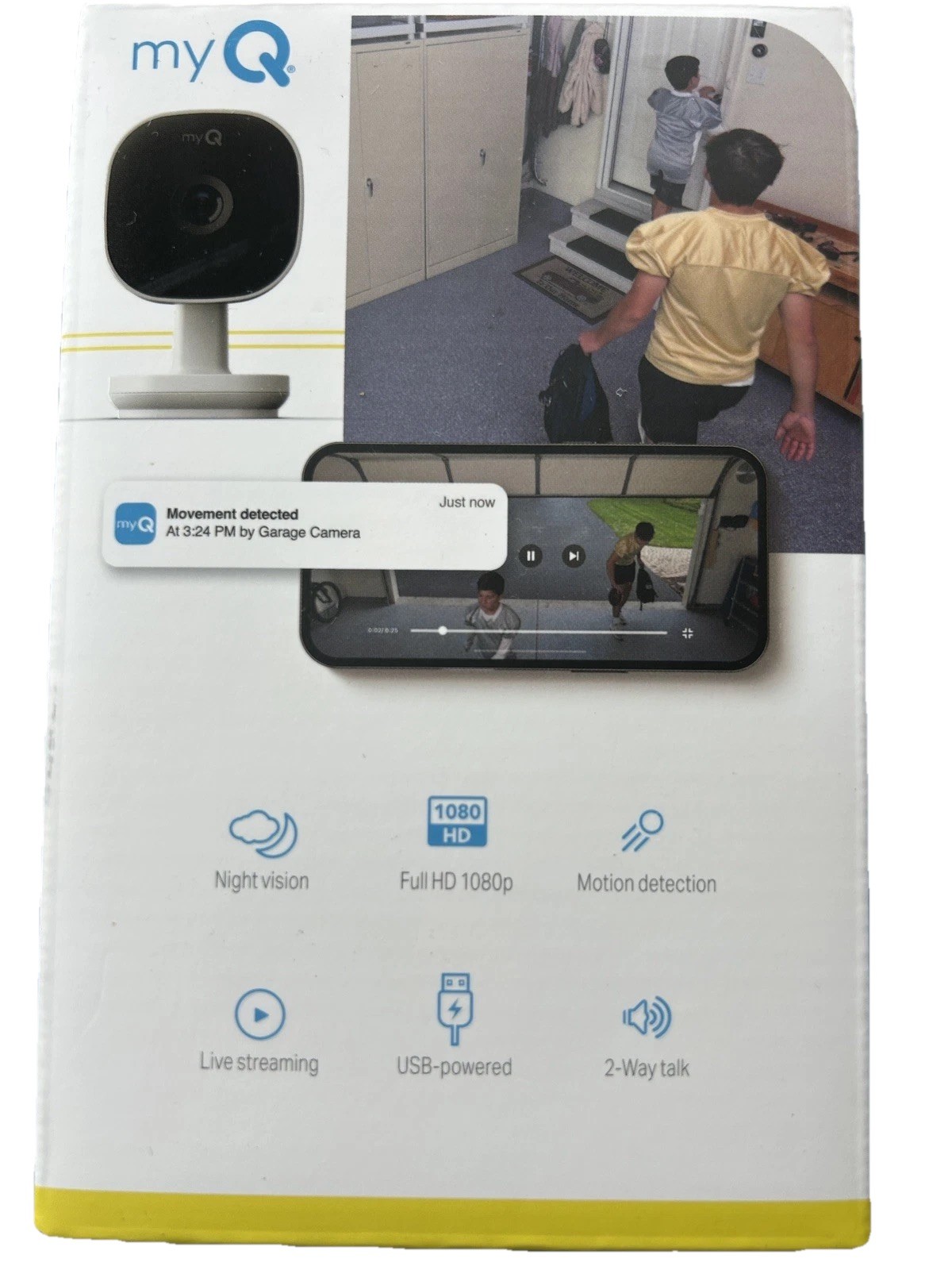 Chamberlain myQ Smart Garage HD 1080p Indoor Wi-Fi Security Camera – White
