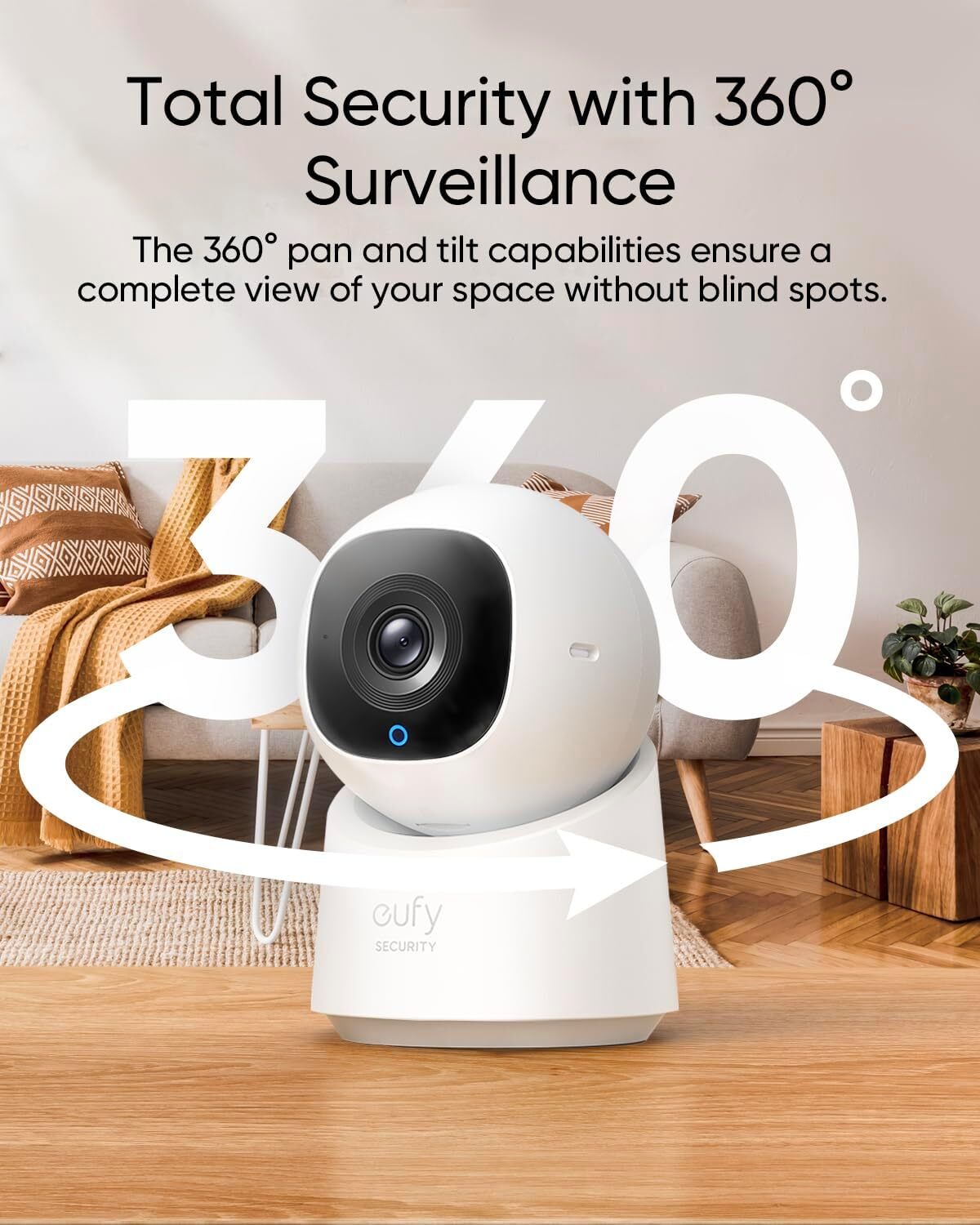eufy Security Indoor Cam C220 2K Security Camera 360° PTZ Night Vision 2.4G WiFi