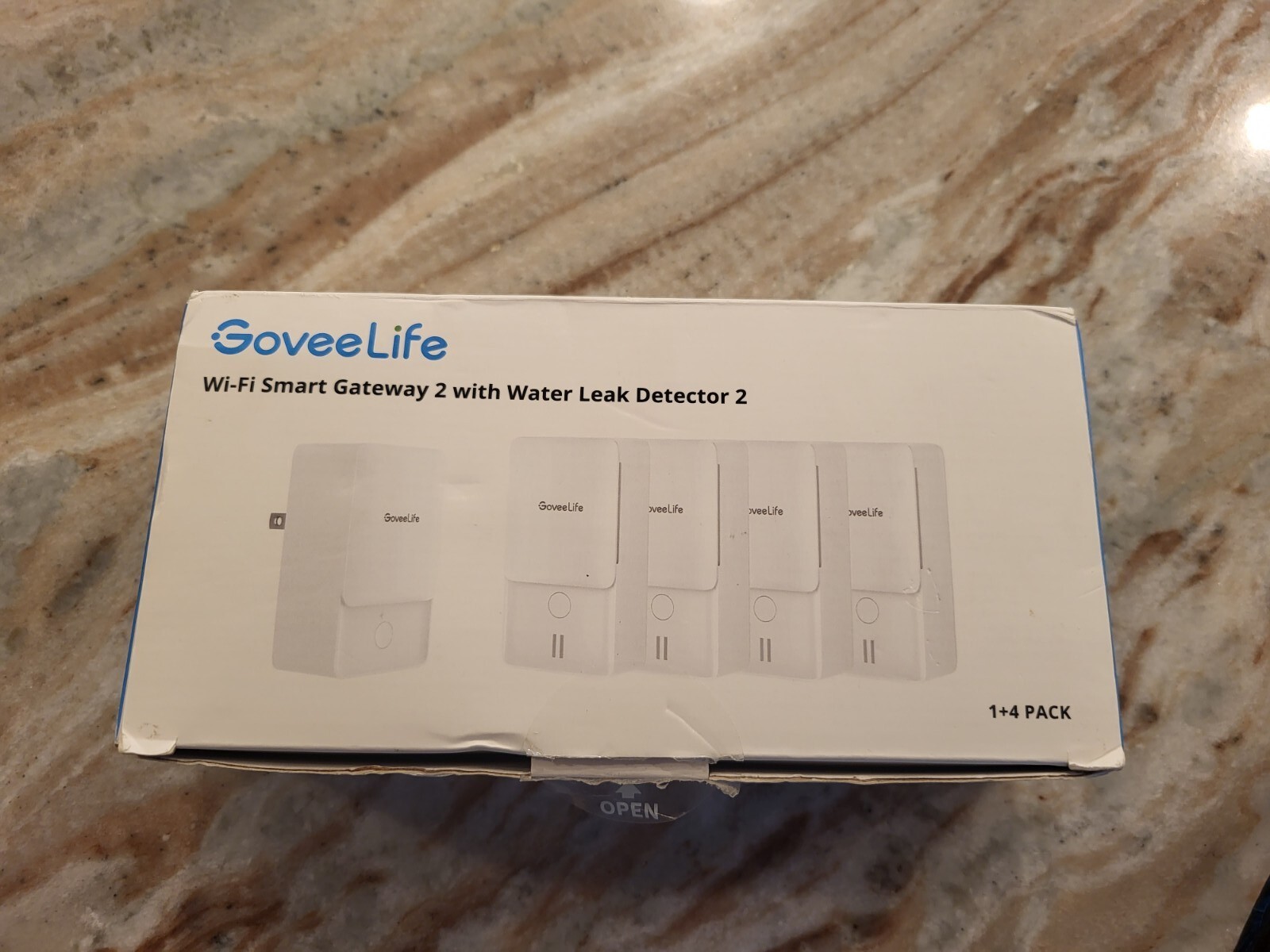 GoveeLife WiFi Water Ieak Detectors Sensors For Home 4 Pack Sensor And Gateway