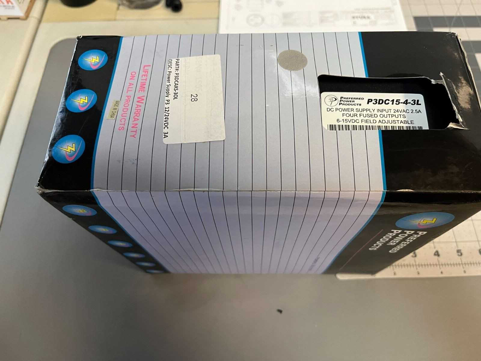 Preferred Power Products Input 24v P3DC15-4-3L Power Supply 6-15vdc Adjustable