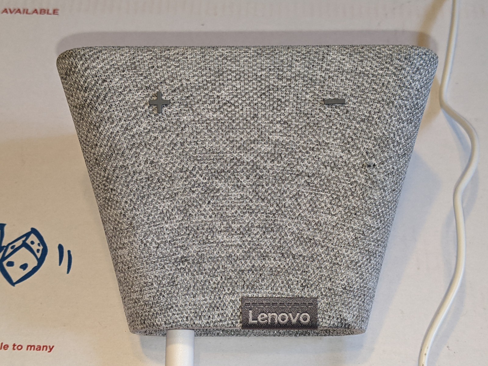 Lenovo Touchscreen Smart Clock w/ Power Cord Grey Google Assistant CD-24501F