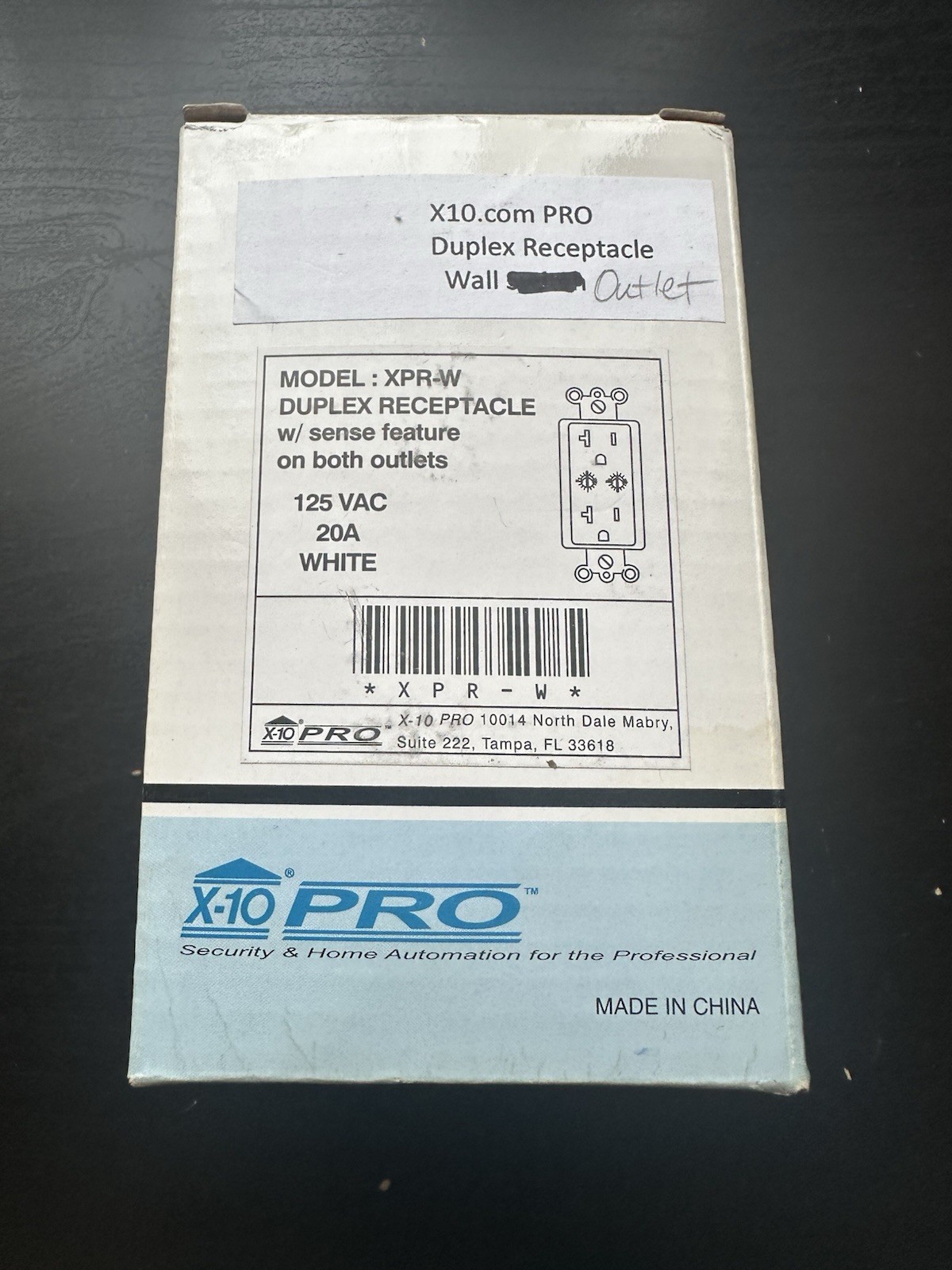 New X-10 Pro XPR-W Duplex Receptacle w/ sense Feature On Both Outlets White