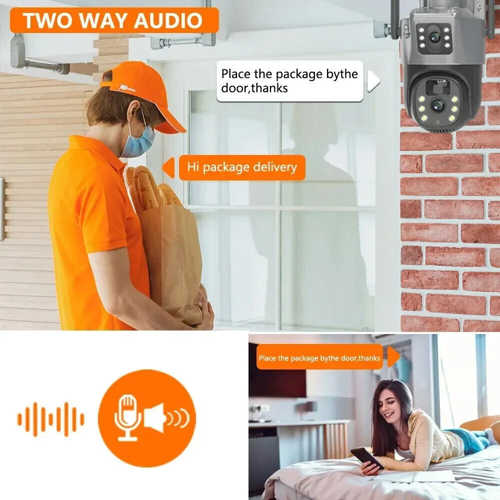 4MP 2 Lens WiFi Solar Camera Wireless Outdoor CCTV PTZ Home Security System Cam