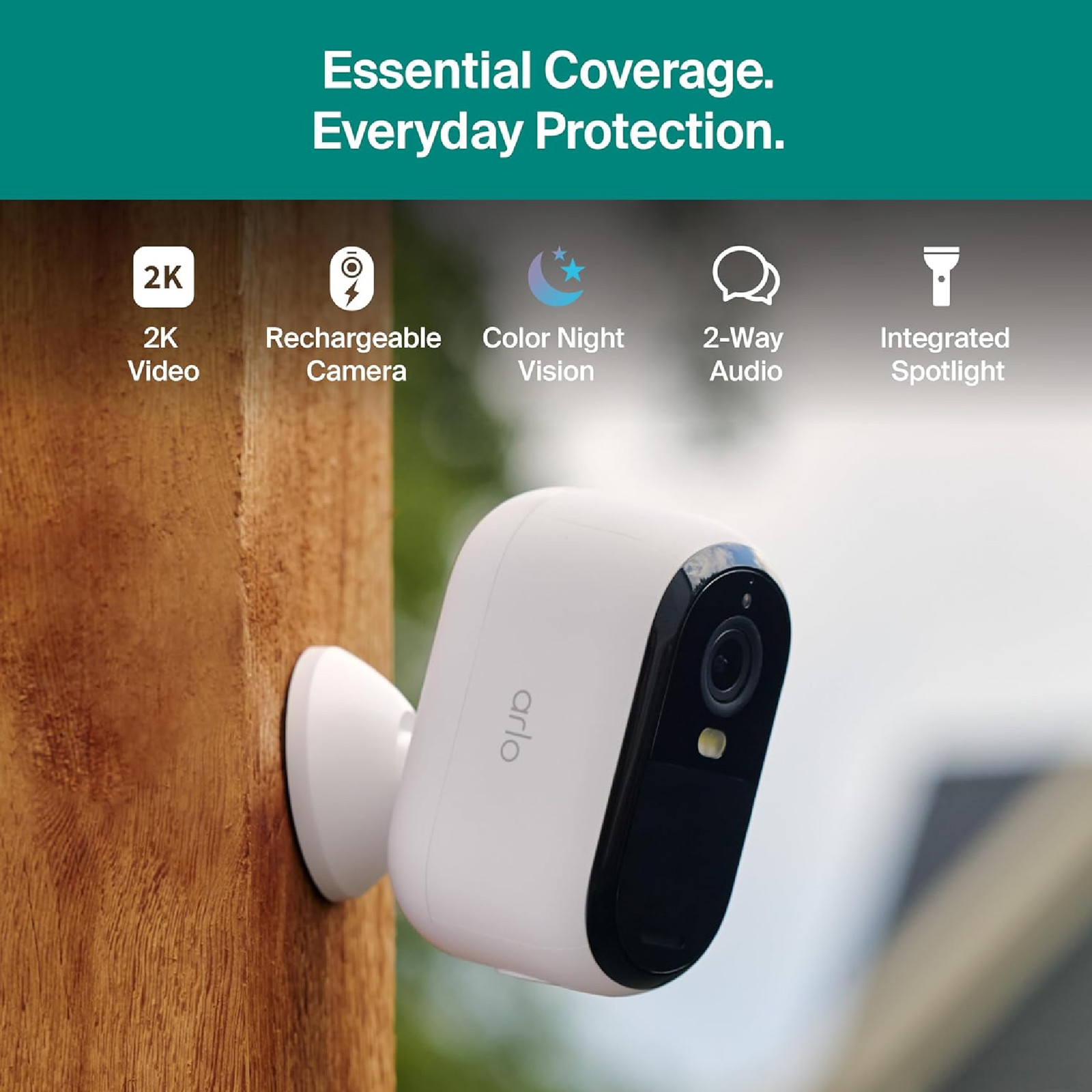 Arlo Essential Security Camera, 3rd Gen 2025, 1080p HD, Battery Powered,