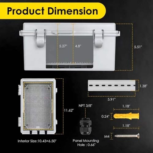 ABS Plastic Waterproof Ventilated Electrical Box Enclosure, IP65 Outdoor