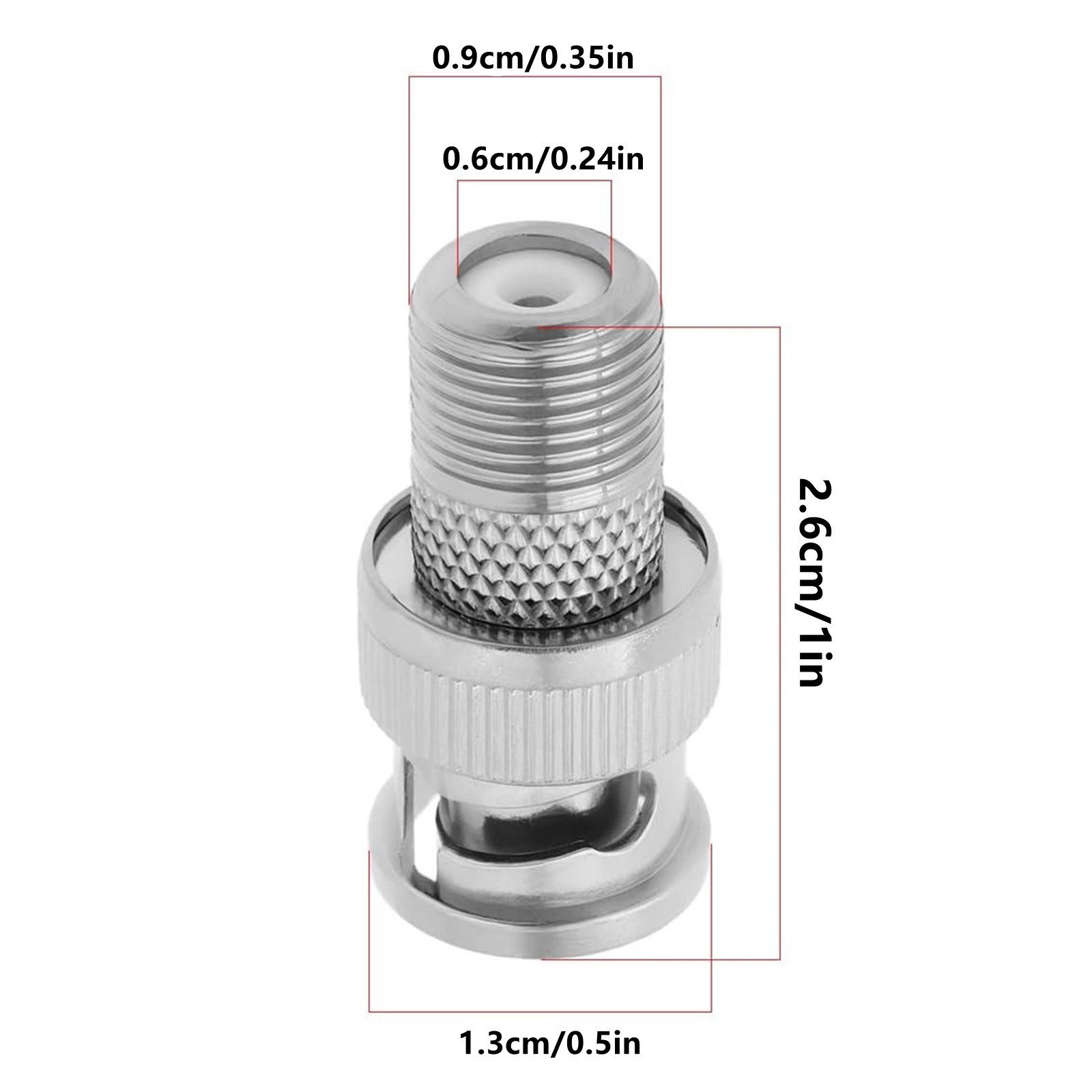 10PCS New BNC Male to F-Type Female Coaxial Adapter for CCTV and TV Application
