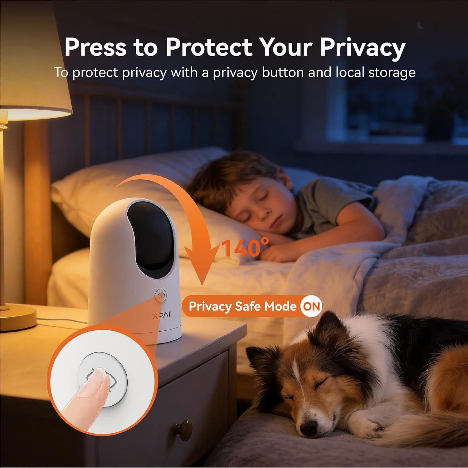 4K UHD Indoor Camera, 64G Built-In Storage No Subscription,Pet Camera Indoor wit