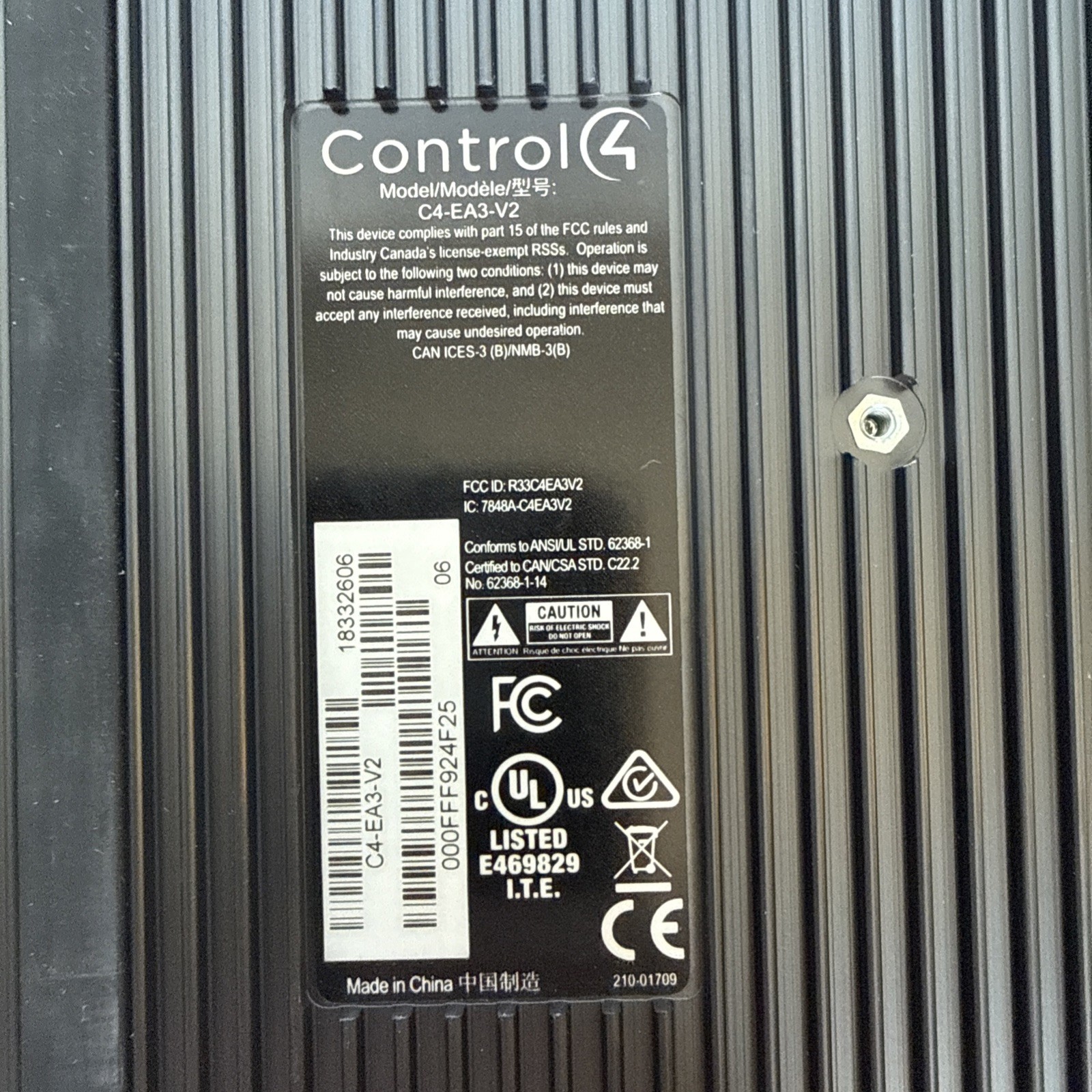 Control4 C4-EA3-V2 Home Automation Processor Hub & Controller 3 Zone V2 OS2.10.2