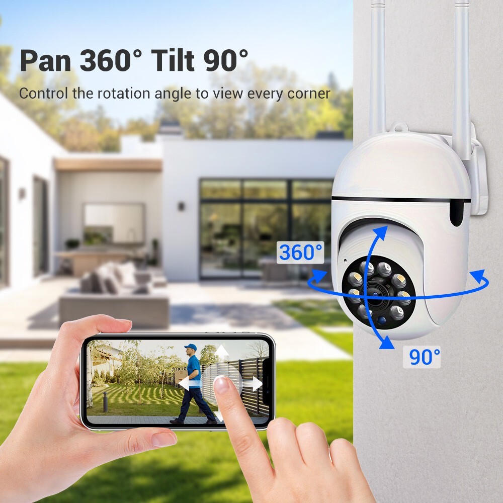 4PCS Security Camera System Outdoor Night Vision 1080P 2.4GWIFI Home Wired Cam