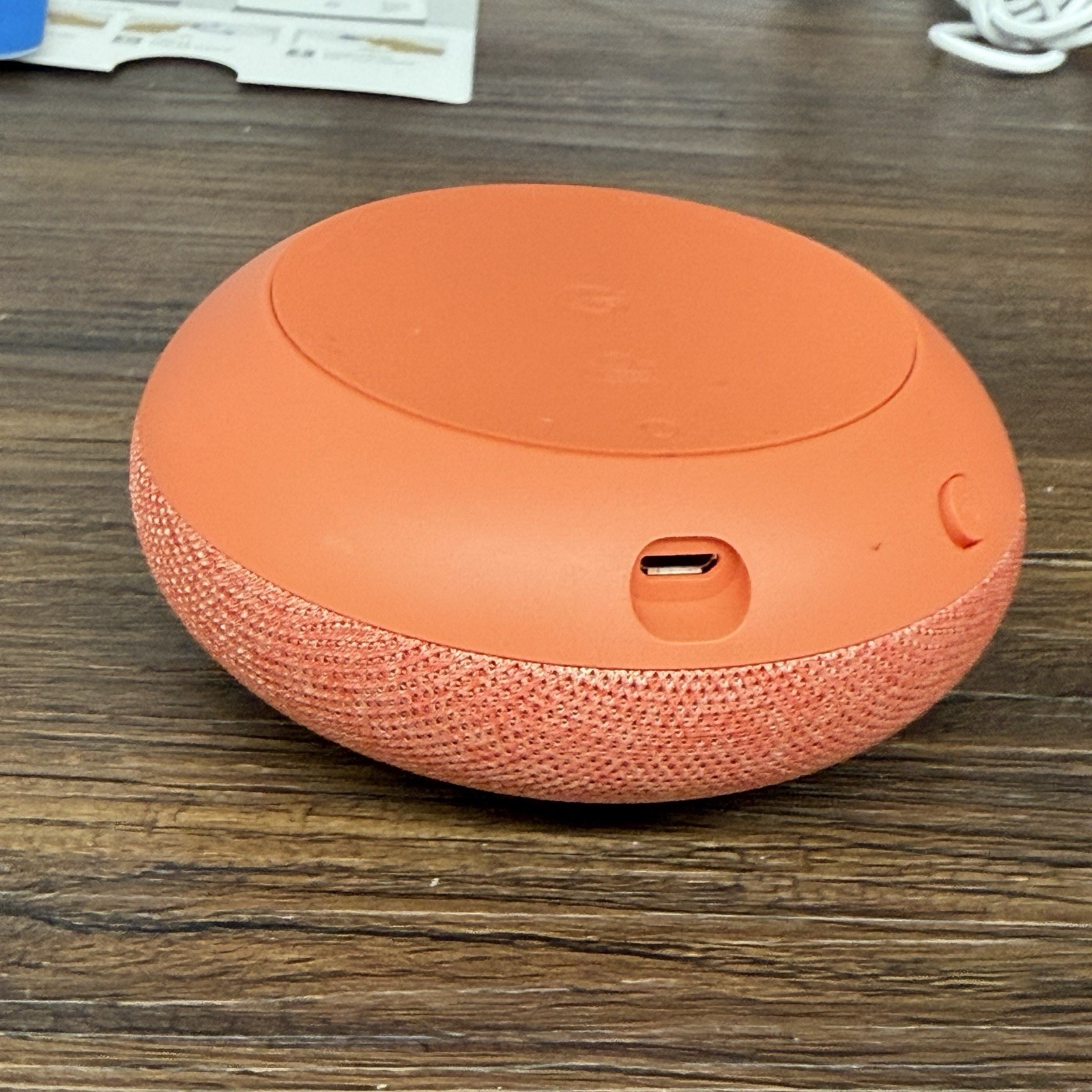Google Home Smart Assistant Speaker White Slate with Power Cable & Orange Mini