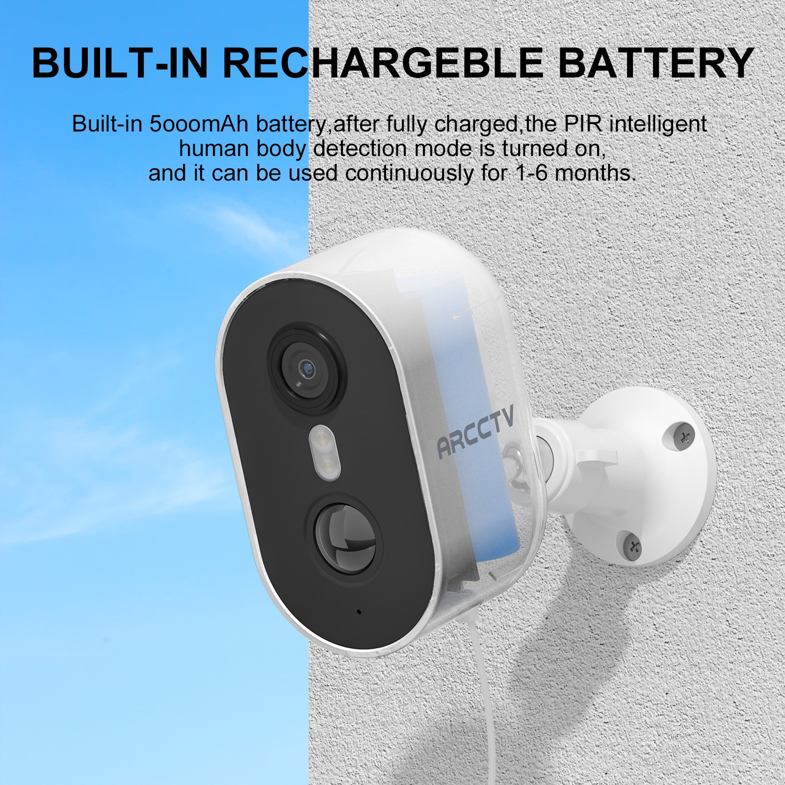 ARCCTV Solar Security Camera 3MP WiFi Audio Wireless Battery Home Outdoor 2PACK