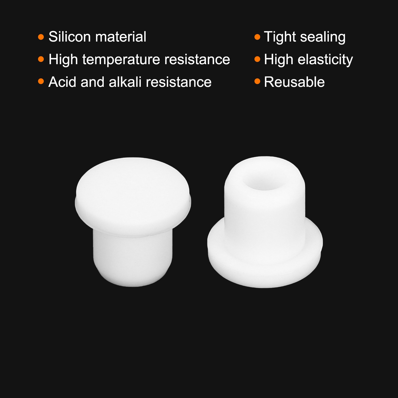 20 Pcs High Temp Silicone Plug Mount Dia 9mm/0.35 Inch T Shape Rubber Stopper