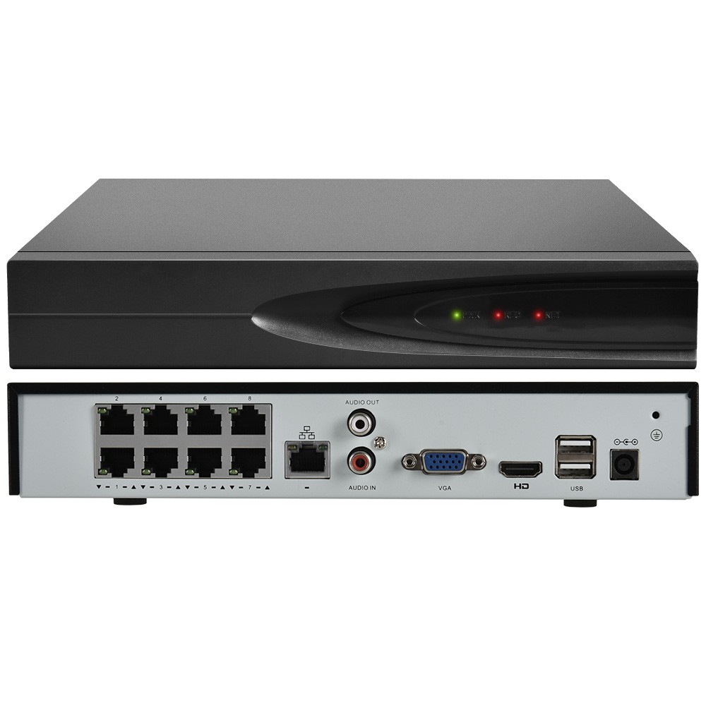 Vikylin 8ch CCTV System 5MP Camera Full Color IR Audio Outdoor 4k 8 POE NVR Lot