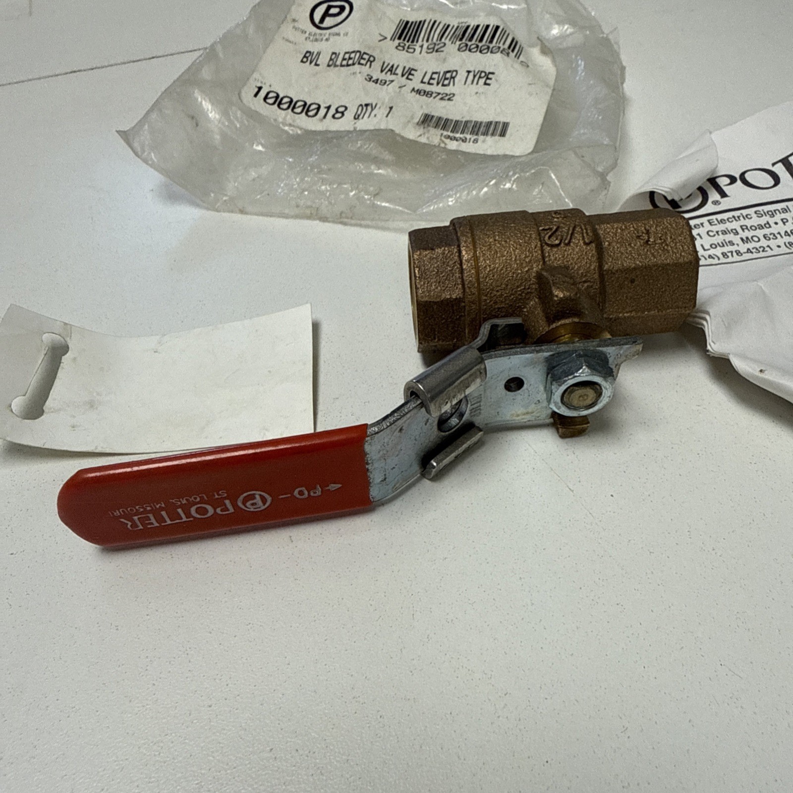 Potter Electric BVL Bleeder Valve Lever Type 1/2″ 1000018