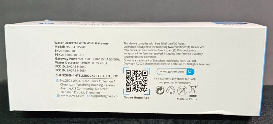 (3) Govee Water Detector 3 Pack w/RF Wi-Fi Gate B5040101-2 / H5054 + H5040 NIB