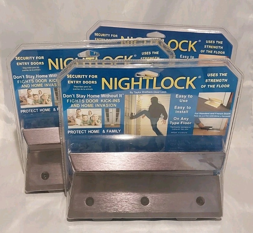 3 Pack NIGHTLOCK Security Lock Dark Bronze Finish – One Corner Has Wear