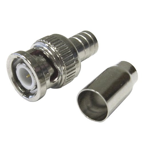 20pcs Crimp-On Male RG59 BNC Connector for CCTV Coax Coaxial Cable Adapter