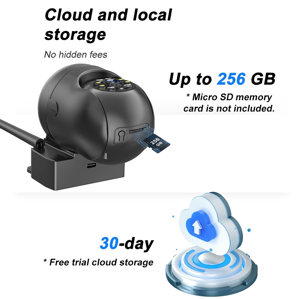 5MP IP Wireless WIFI CCTV PTZ Camera Smart Home Security IR Color 2-Way Audio