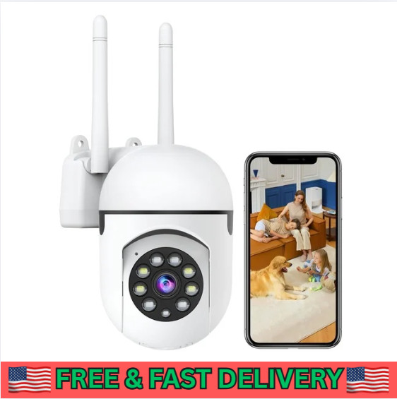 2K Security Camera Wired, 2.4/5GHz Home WiFi Camera, 360° PTZ Baby Monitor