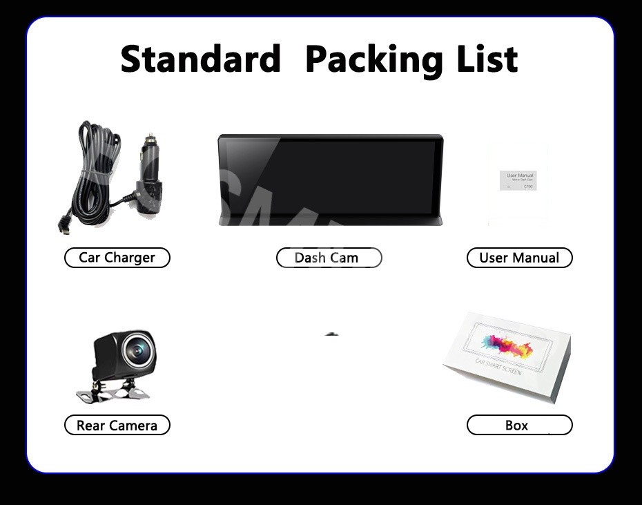 5K Dash Cam Car DVR Front Rear Camera Parking Monitor For Apple Carplay With Cam