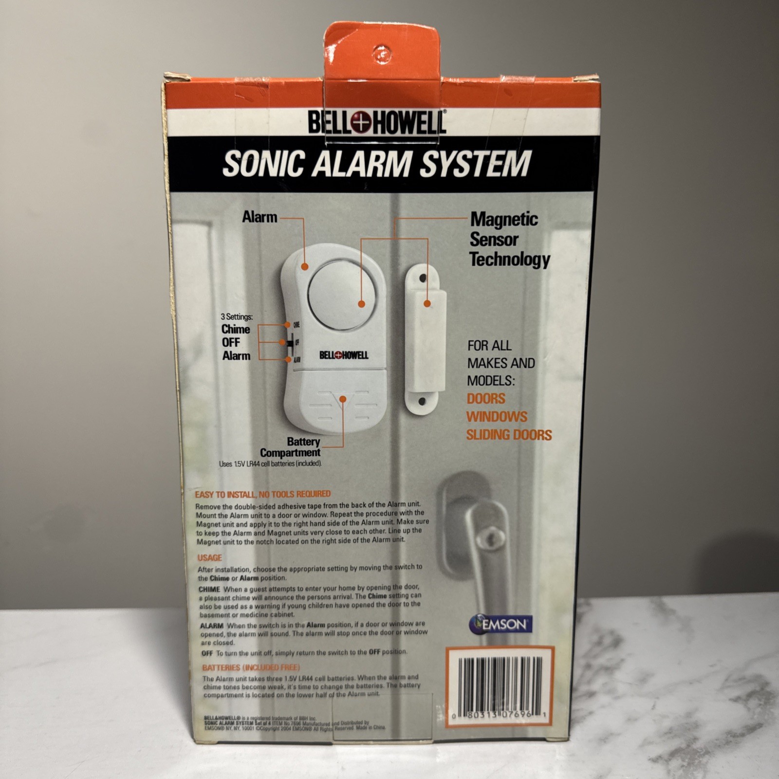 New Bell & Howell SONIC ALARM System Wireless Battery Operated NIB Original