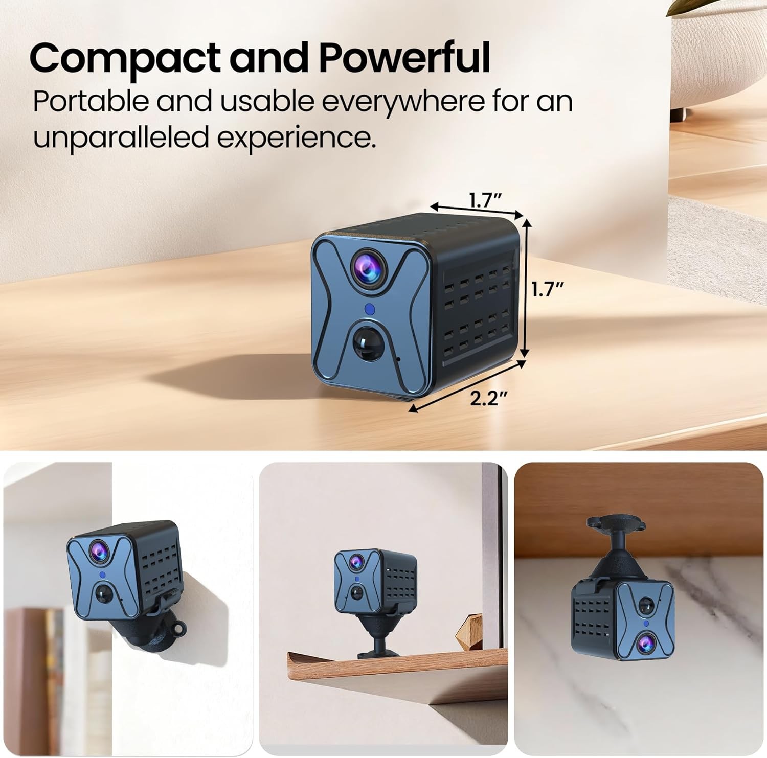 4K Mini Wireless Security Camera with AI Detection & 60 Days Battery Life