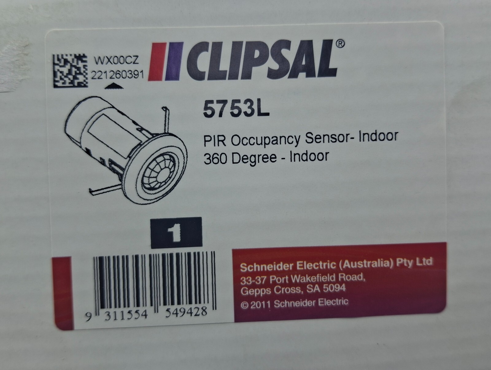 CLIPSAL PIR Occupancy Sensor-Indoor 360 Degree- Indoor 5753L