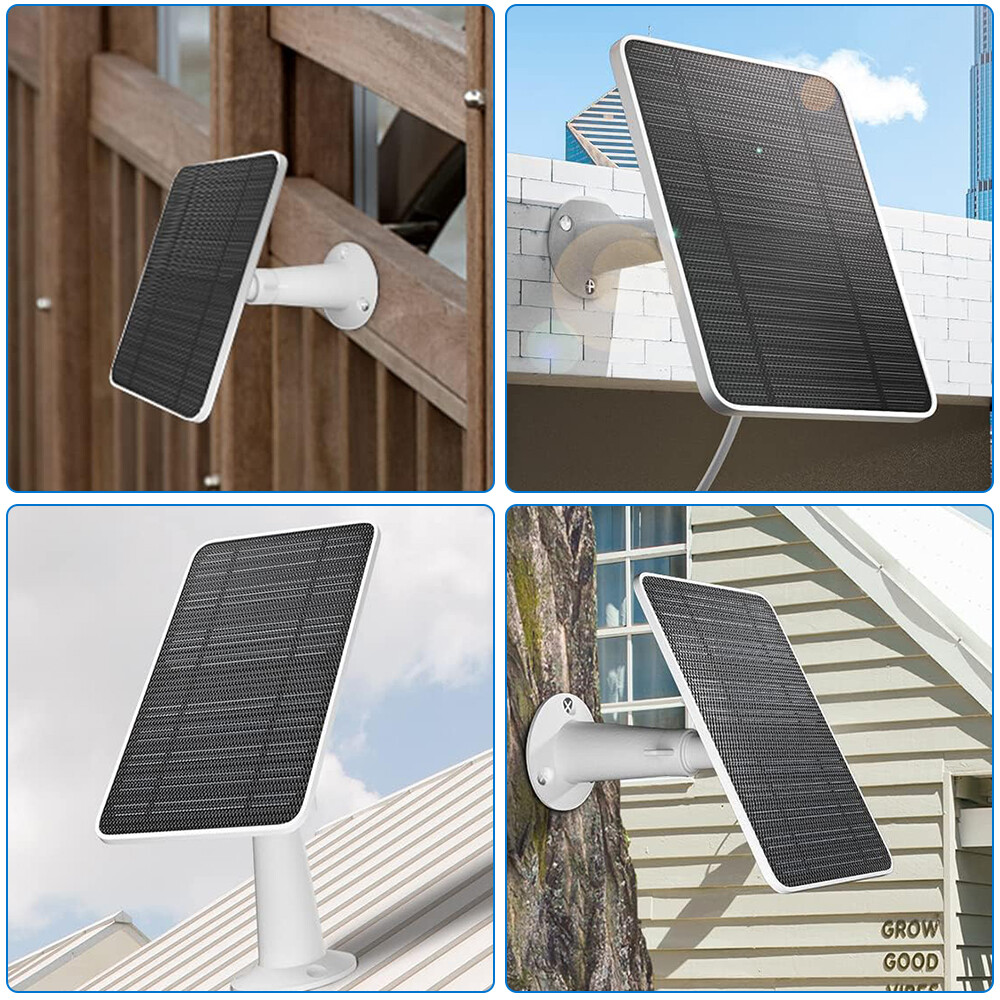360° Solar Panel Charger for Outdoor Security Camera Eufy 10W Micro USB Type-C