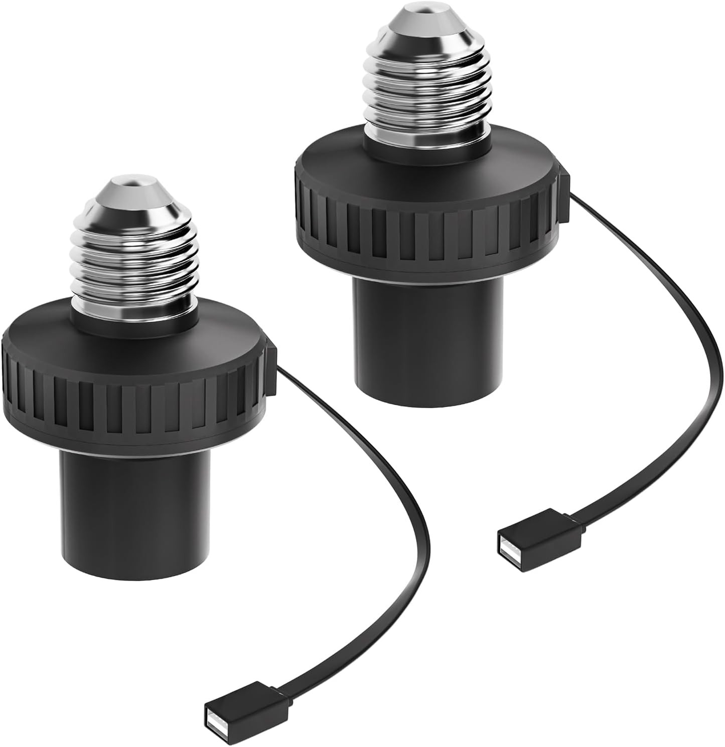 2 Pack Lamp Socket USB Power Adapter for Wyze Cam V3 V4 Pan E26 5V 2A Black
