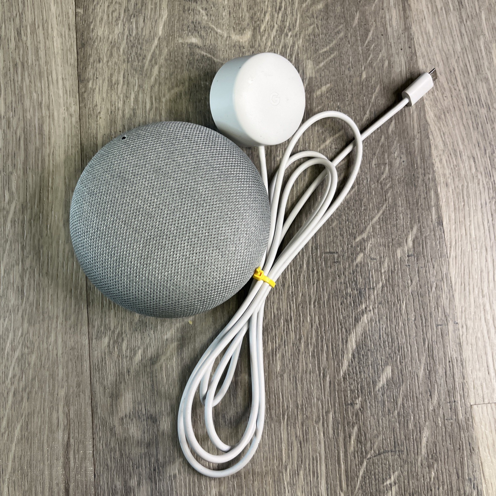 Google Home Mini Model H0A Gray/Orange w/ OEM Charger ~ Tested & Working