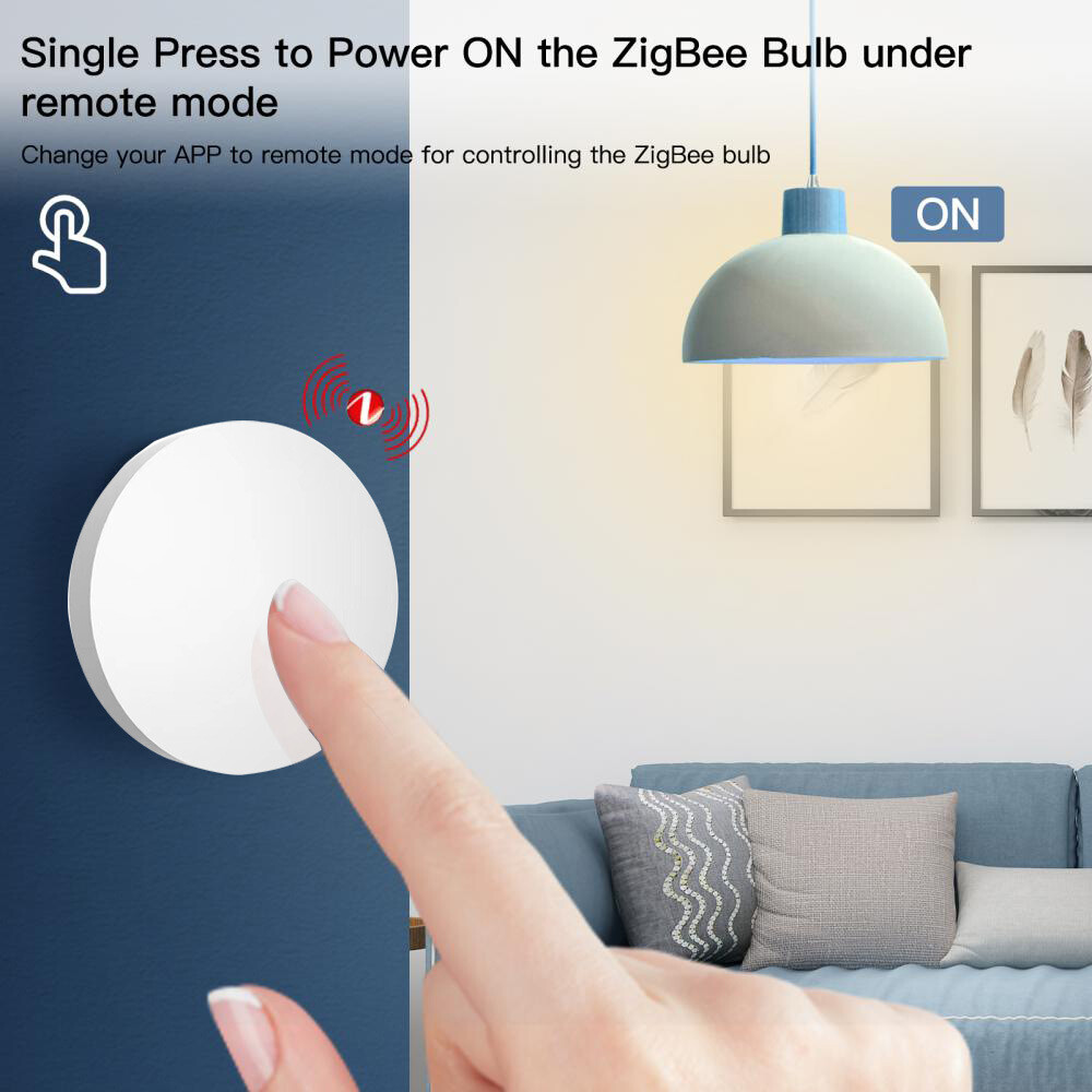 1Pcs Tuya ZigBee Smart Button Scene Switch Wireless Remote On Off Key Controller